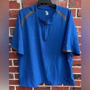 Badger Sport Men's Blue & Gray Short Sleeve 1/4-Zip Baseball Batting Jacket M4